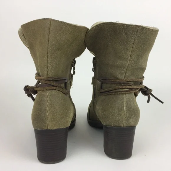 EDDIE BAUER Brown Leather‎ Side Zip Ankle Boots 8 Women's - Picture 4 of 8